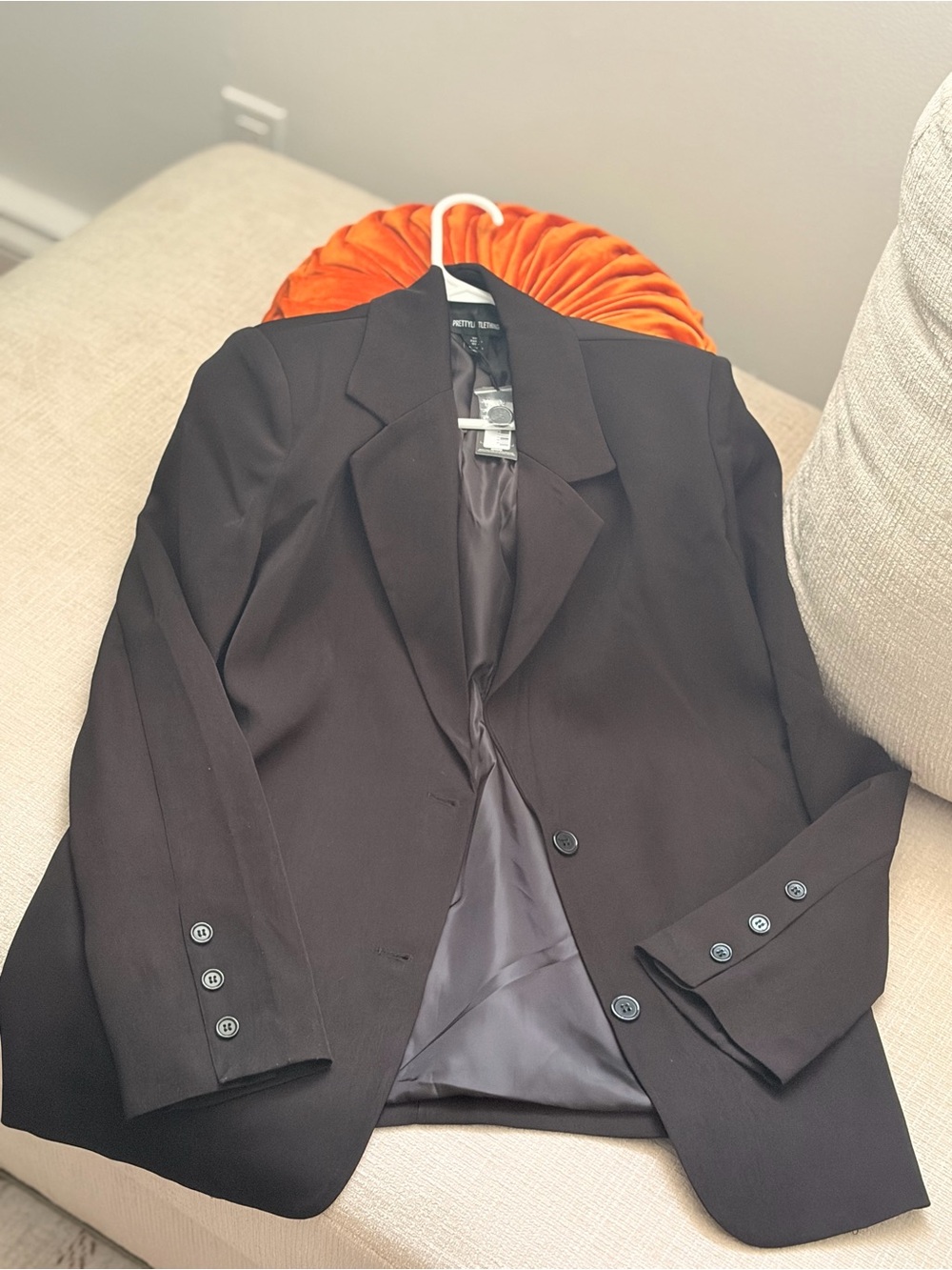 PrettyLittleThing Men's Black Two-Button Blazer